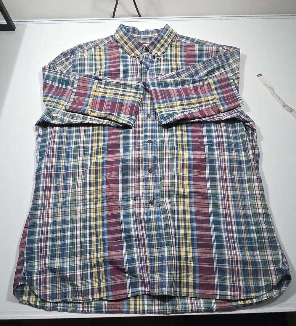 Duck Head Plaid Button Down Shirt Size XL Multicolor Cotton Long Sleeve